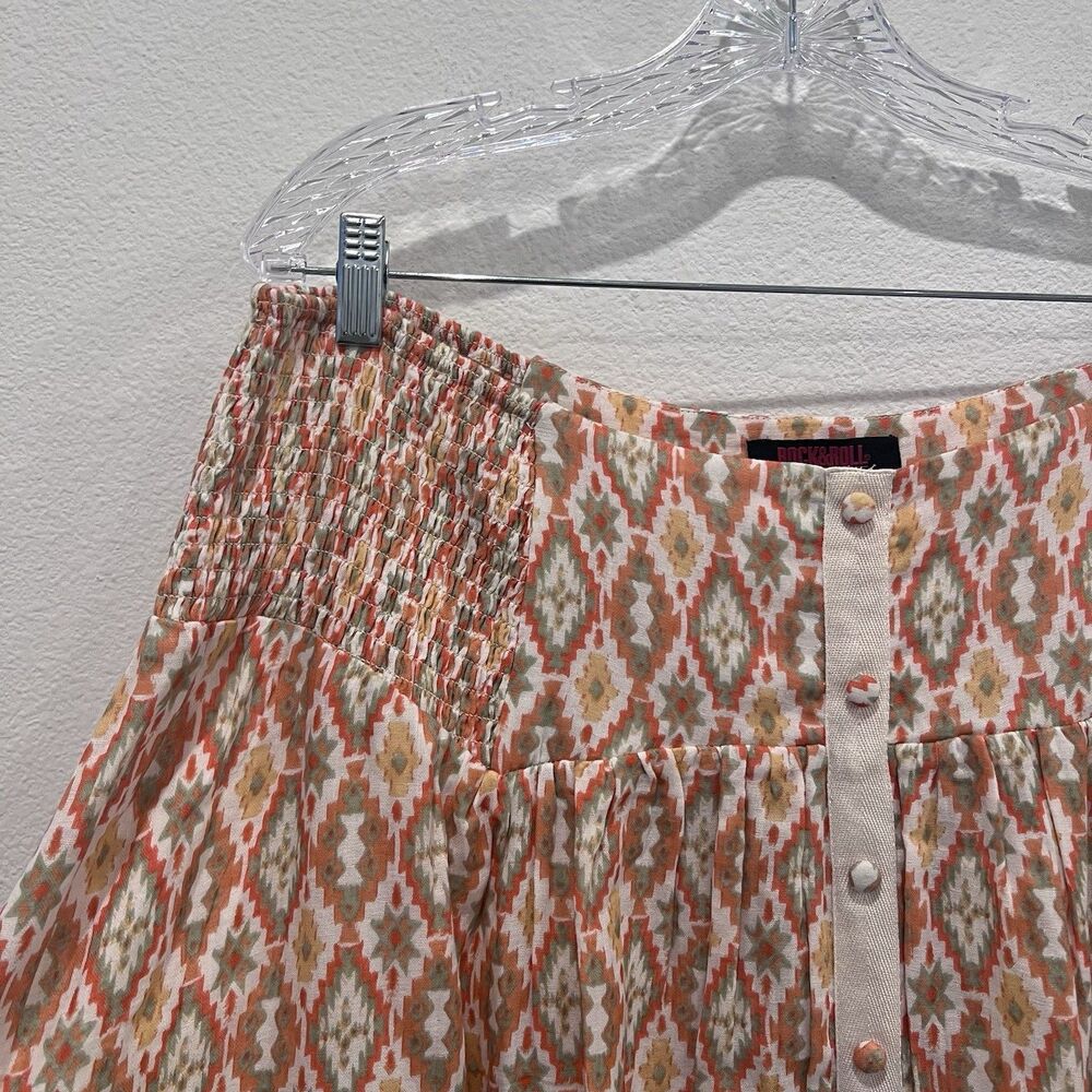 Rock & Roll Denim AZTEC PRINT MAXI SKIRT XXL Rodeo Western Cowgirl Festival Chic - Picture 4 of 8